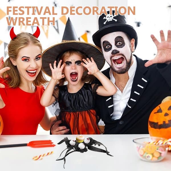 Lysring simuleret lyskrans Halloween lysguirlande bordkrans dekoration