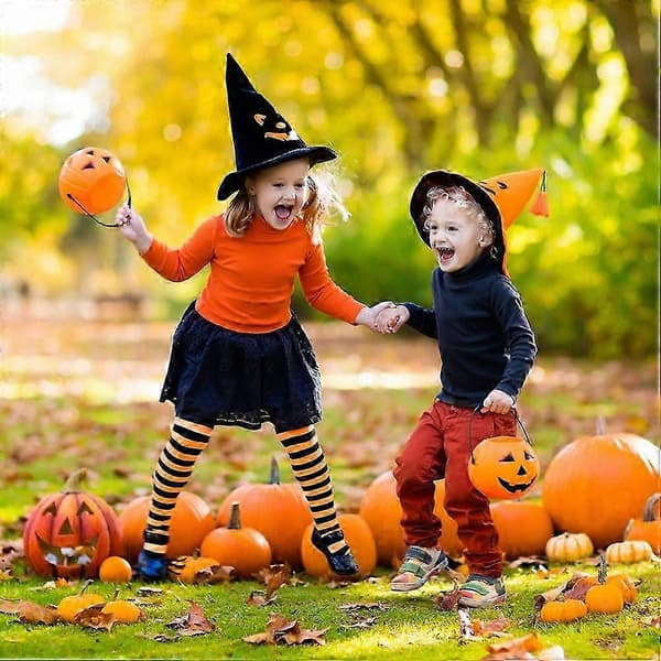 Plast Halloween godteribøtte gresskarbøtte til fest 6 stk