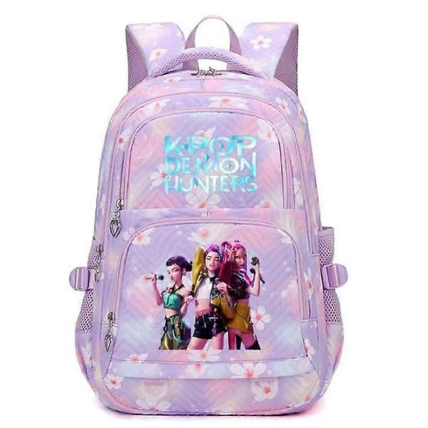 KPop Demon Hunters Trykt Rygsæk Studenter Skoletaske _e A Purp Purple Style 06