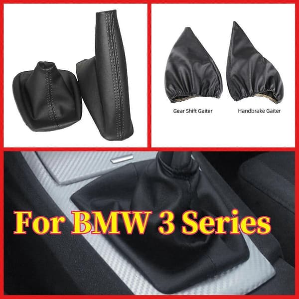 Car Leather Gear Shift Knob Gaiter Handbrake Boot Cover for BMW 3 Series E30 E34 E36 E46 M3 Z3 Interior Accessories