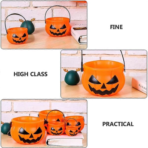 Kreative Halloween-gresskarbøtter til festivaldekorasjon, 10 stk.