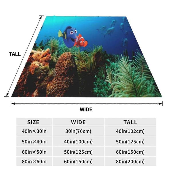 Finding Nemo Teppe Seng Rom Dekor Flanelltepper For Seng Sofa 125x100 cm Black 50" x 40"