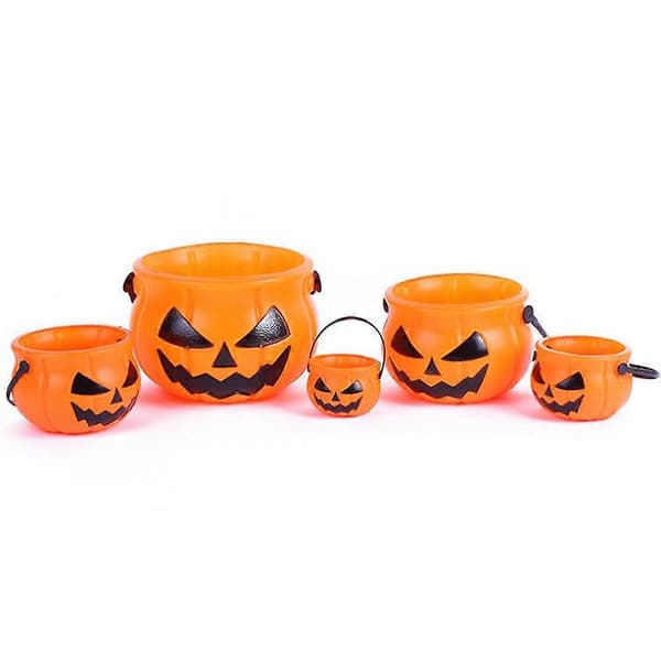 Gresskar-godteribøtte Halloween-bøtte til festival 5 stk. dekorasjoner