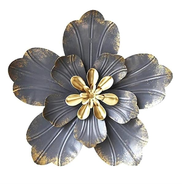 Metall Blomväggkonst Dekor, Rustik Modern Blomsterskulptur