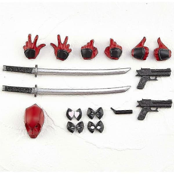 Deadpool Actionfigur, Avtakbart og Utskiftbart Ansikt, Samleobjekt Modell Dukke Figur Leketøy Skrivebordspynt Dekorasjonsgave 2025