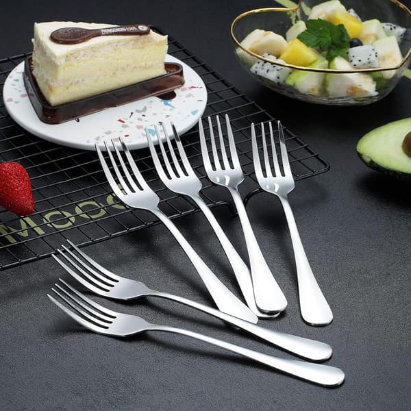 Middagsgafflar 6-pack, rostfritt stål bestick 20 cm silver, bordsgafflar set om 6