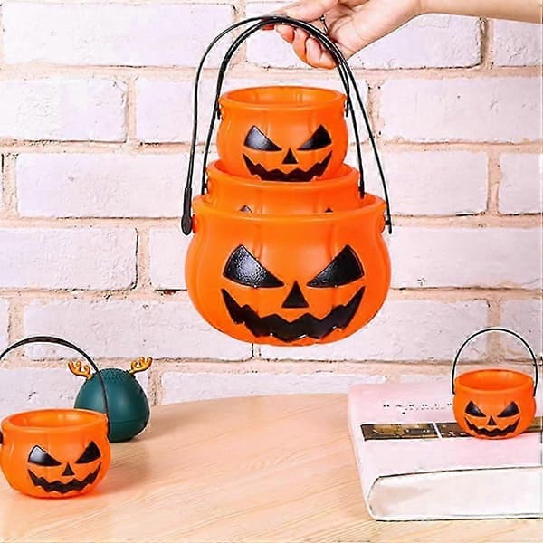 10 Halloween gresskarbøtter spøk eller godteribøtte Halloween plast gresskarbøtte Halloween godteribøtte