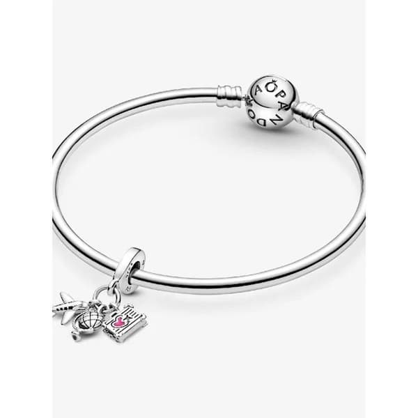 Charm med flygplan, glob och bagage - Legering