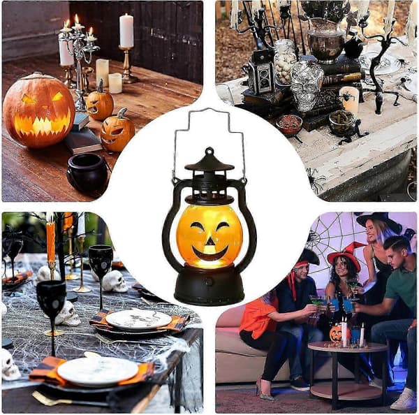 Halloween gresskarlykt - Retro gresskarlykt - Håndholdt gresskarlykt, LED-lys B