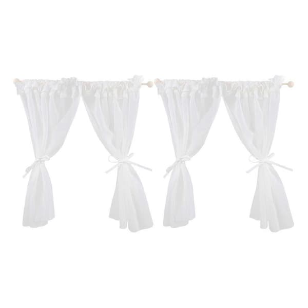 Elegant mikrominiatyr vindusgardindekorasjon for dukkehus DIY 2 stk sett