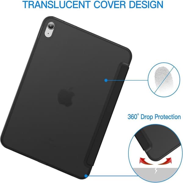 iPad (A16) 11./10. generation (2025/2022), Slim Stativ Hårdt Skal Cover (Sort)-FX-
