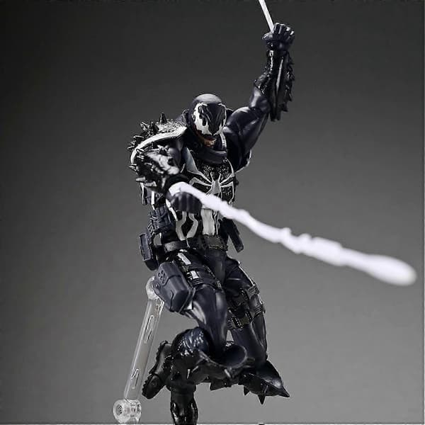 2025 Kaiyodo Revoltech Amazing Yamaguchi Agent Venom Actionfigur 2024 med tilbehør