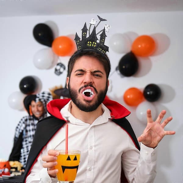 Halloween katteøre-pandebåndssæt med græskar og spøgelse til fest 5 stk.
