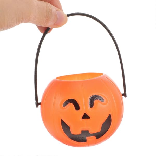 12 stk. gresskar-godteribøtter Halloween-dekorasjoner gresskarbøtte barnegodteribøtte (tilfeldig stil)