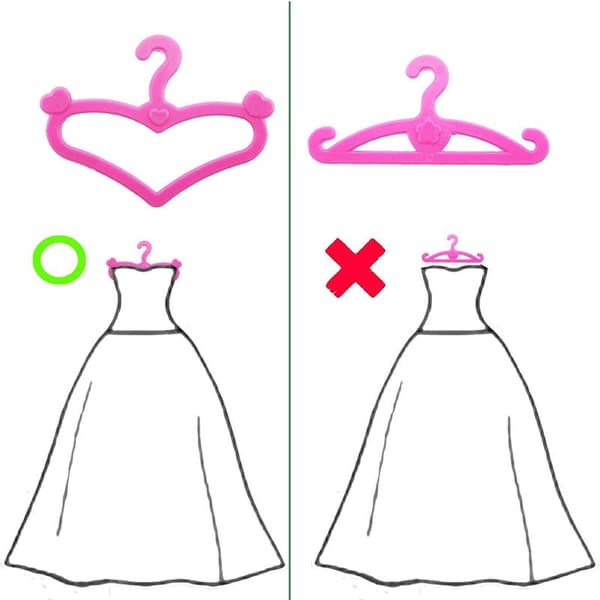 40 lyserøde plastikbøjler til Barbie-tøj 29,2 cm