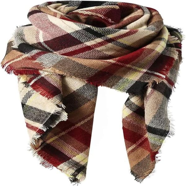 Dame Efterår Vinter Halstørklæde Klassisk Kvast Plaid Halstørklæde Varm Blød Chunky Stor Tæppe Wrap Sjal Halstørklæder