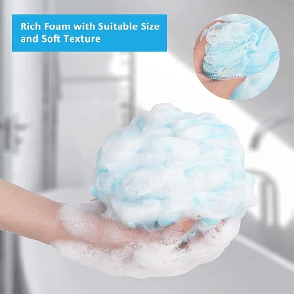 Duschpuff Loofah 75g/st Extra Stor Duschpuffar Duschsvamp Duschscrunchie Kroppspuff Dusch, 4-pack, Blomma Färg