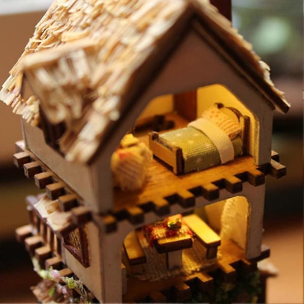DIY Dockhus Sött Dockhus Miniatyr Handgjort Dockhus Kit Perfekt DIY-present