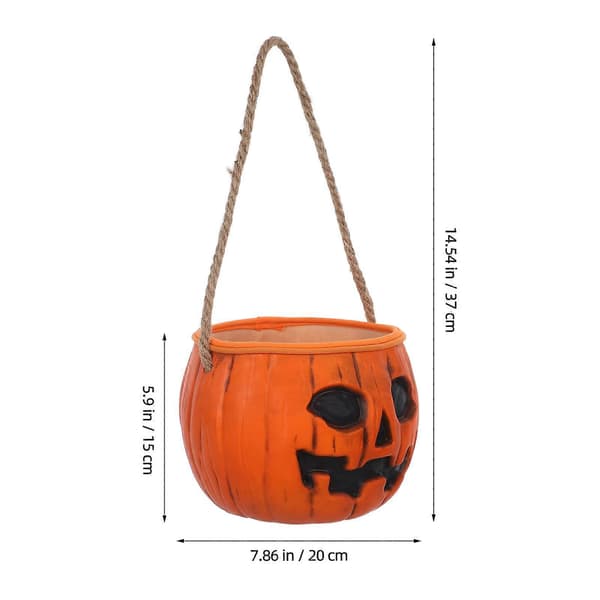 Halloween græskarslikkurv i gummi med lysfunktion til Halloween