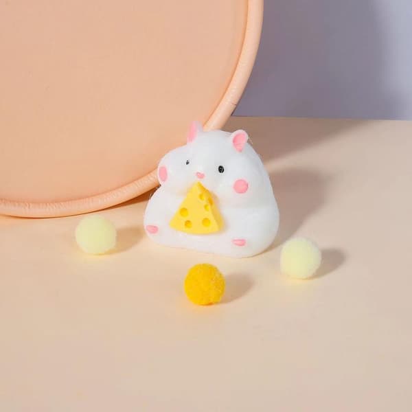 Håndlavet Taba Squishy Lille Hamster Silikone Klemmelegetøj til Stresslindring Søde Hamsterlegetøjsgaver