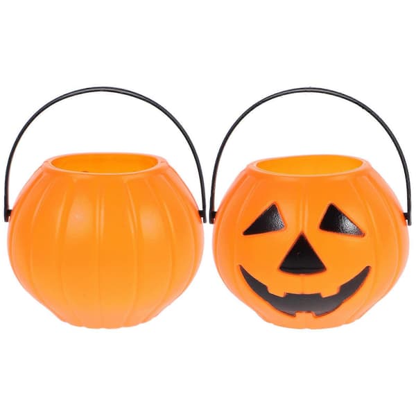 Assorterte farger gresskarbøtte godteribøtte for Halloween knask eller knep 12 stk