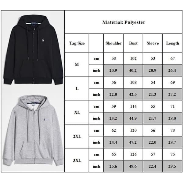 PoloRalph1auren Herr Dragkedja Långärmad Casual Pullover Toppar Sweatshirt EM E M E M