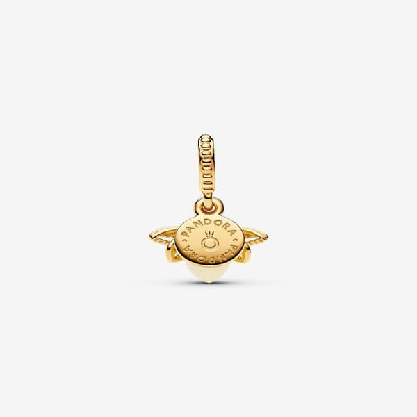 Pandora - Selvlysende anheng med ildflue - 14k gullbelegg