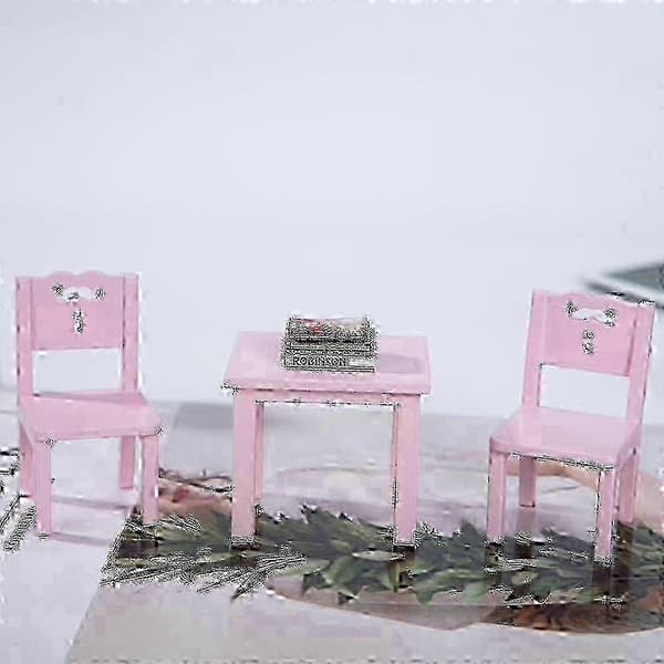 3 stk. lekesett bord og stoler for barn Pink