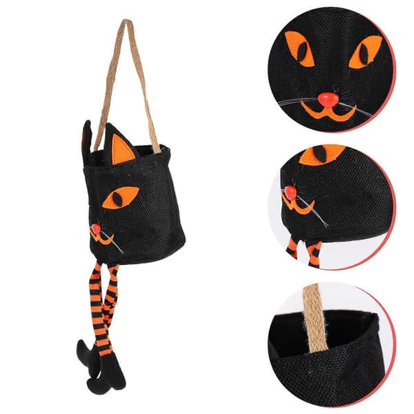 Halloween slikbeholder sort stof slikpose til opbevaring 2 stk.