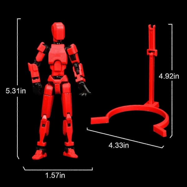 3D-printet T13 actionfigur med leddede ledd, kongeblå dekorasjoner for robotactionfigurer B 2pc