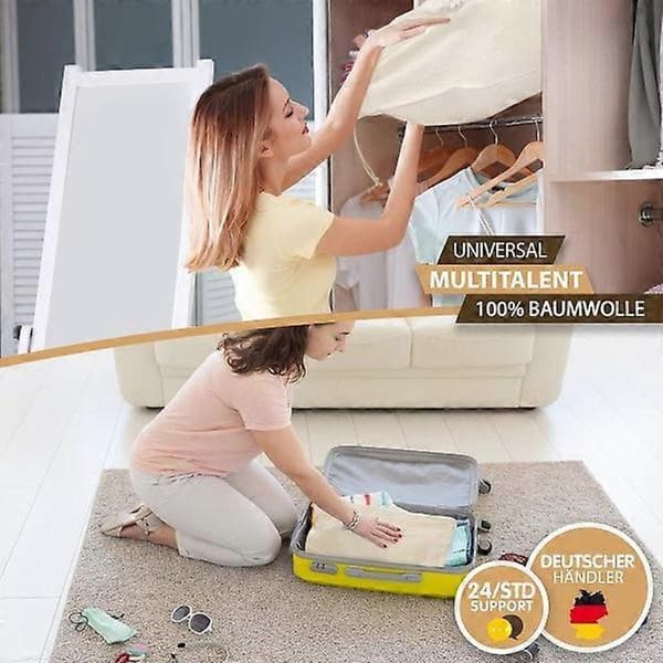 Sett med 2 vaskeposer 48*60 cm i 100% bomull - ekstra stor klaff