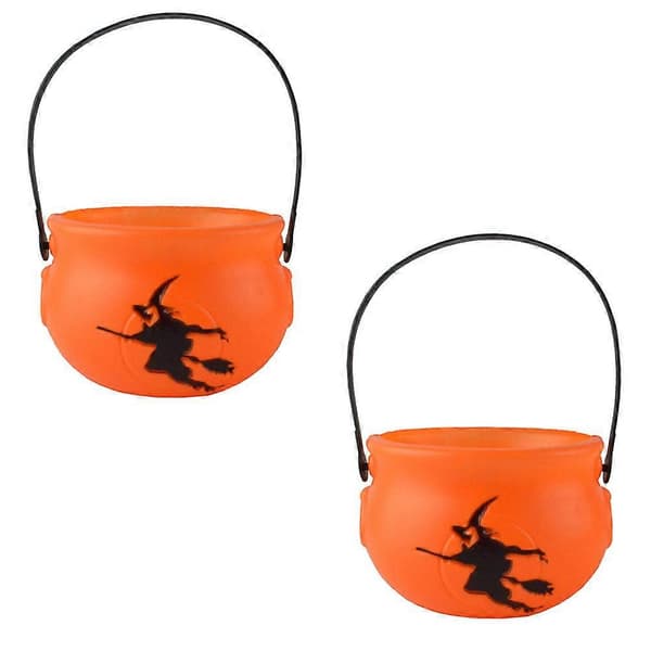 Oransje Halloween gresskar-godteribøtte for 4 stk. cosplay-rekvisitt
