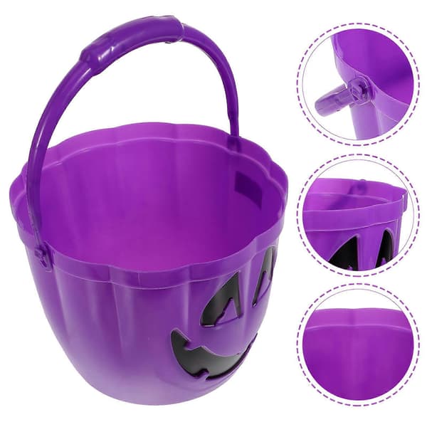 Halloween-godteribøtte i plast med lys for barn