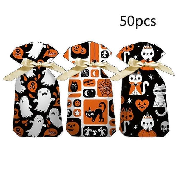 Halloween-godispåse med dragsko 50 st/set festförpackningstillbehör Tactical family