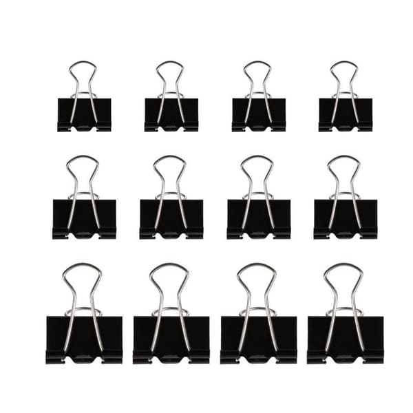 60 stk. Foldbare klemmer Multifunktionelle papirclips Binder Clips 19/25/32mm Sort