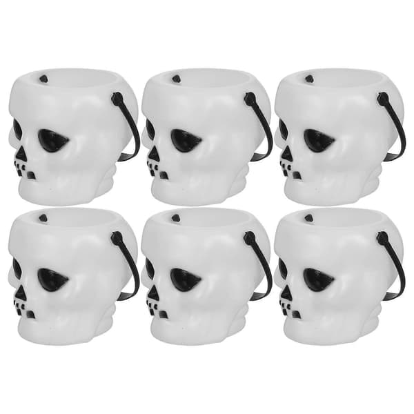 South gresskar-godteribøtte for oppbevaring av godteri, hvit Halloween-dekor, 6 stk.