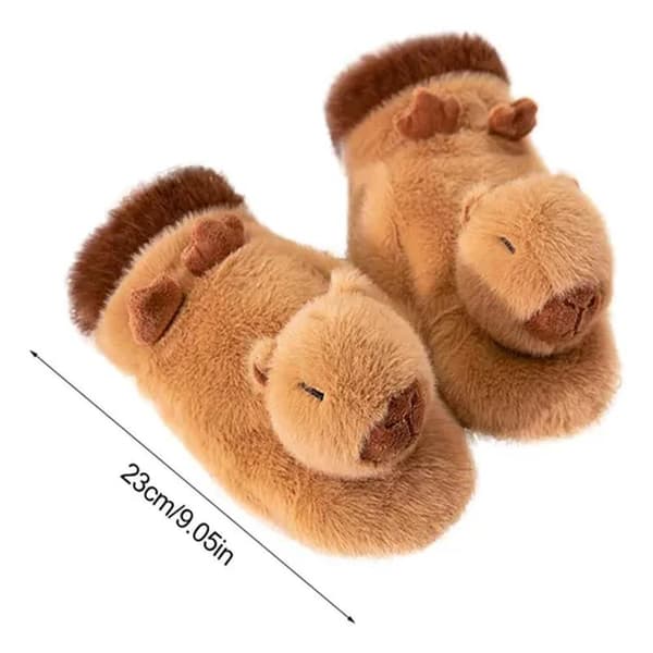 1 par søde varme korte capybara plys handsker