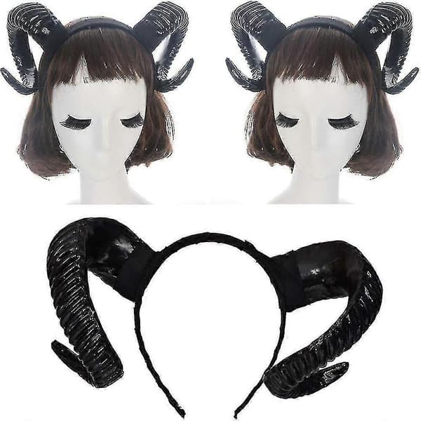 Dæmonhorn hårbøjle til Halloween kostume cosplay (Sort)
