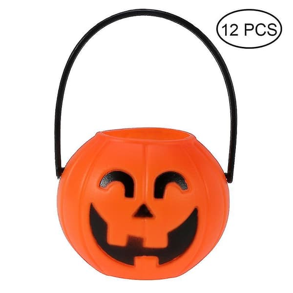 12 stk gresskarbøtter til Halloween-dekorasjon