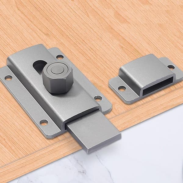 Dørbolt i aluminiumslegering - Korrosionsbestandig grå Grå 80 mm