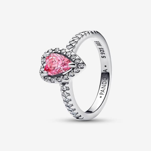 Pandora - Elevated Pink Heart Ring - Sterlingsilver Circumference: 52mm