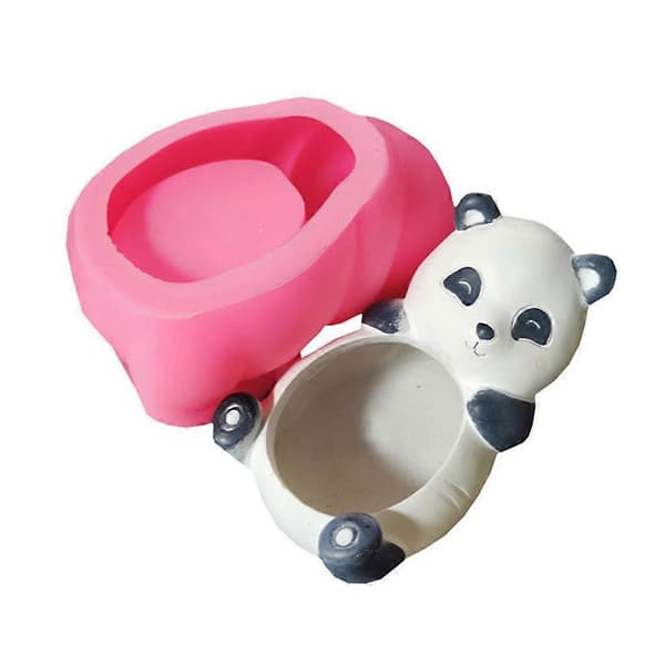 Panda/Isbjørn sementharpiks silikonformer oppbevaringsboks lysestakeform A set