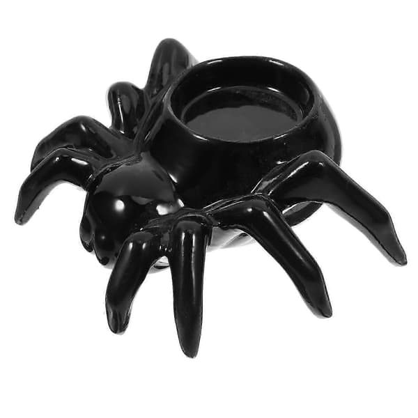 Keramisk ljushållare med spindeldesign för Halloween-heminredning