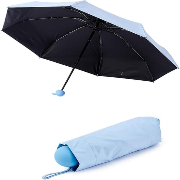 Kompakt Reiseparaply - 19 cm sammenfoldet, lett lommeformat med etui