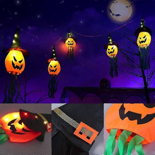 Ny dekorativ LED-lykt til Halloween, trollmann-gresskarlykt style1093