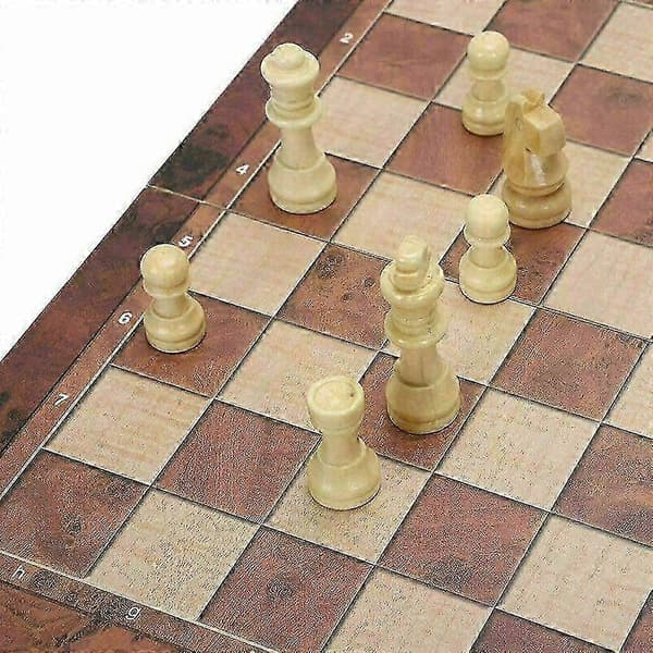 25-26 Schackbräde Dam Backgammon 3-i-1 Spelset Träschack S LBZ