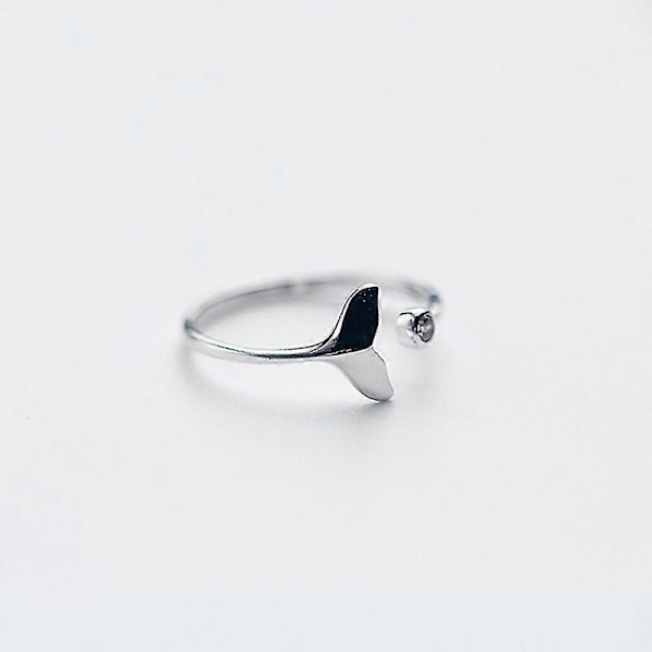 925 Sterlingsilver Solid Ring Utsökt Valstjärtsring Slät Bandring Justerbar
