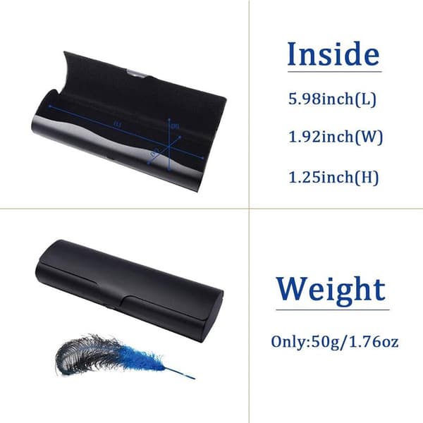 Black Aluminum Eyeglass Case Ultralight Hard Spectacle Case for Myopia Glasses black
