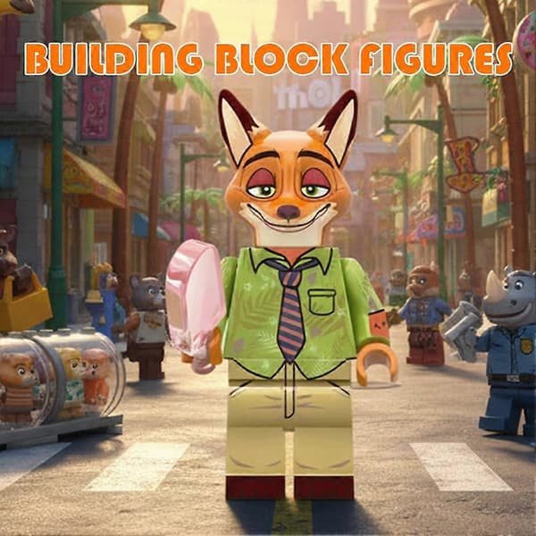 Zootopia Tecknade Byggklossfigurer 8 st Displaypresent för Samlare 8pcs set