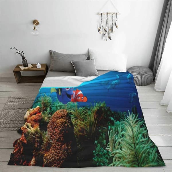 Finding Nemo Teppe Seng Rom Dekor Flanelltepper For Seng Sofa 125x100 cm Black 50" x 40"